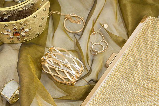 Golden colored women accessories