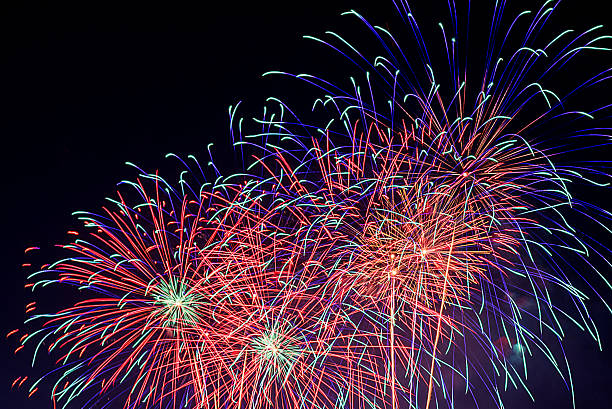 istock Fireworks celebration in the city 637353874