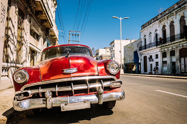 istock Red American in Havana 637354768