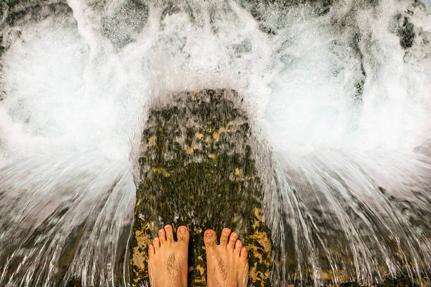 istock Jump into the waterfall ,stand on the waterfalls, 637356204