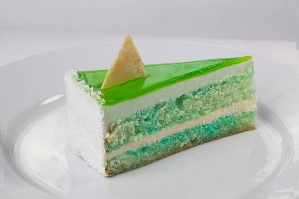 mint cake cheesecake isolated on white background stock photo