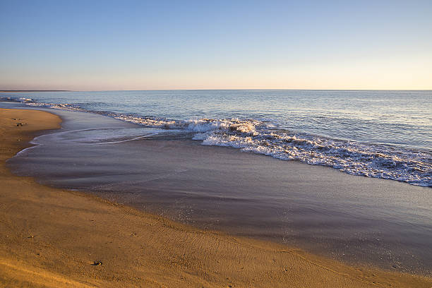 istock beach at sunset with golden sand and quiet sea 637359596