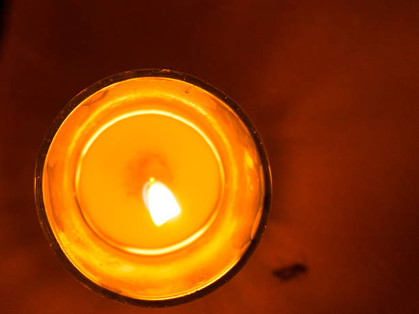 istock Candles in glass jars put as romantic lamps 637360170