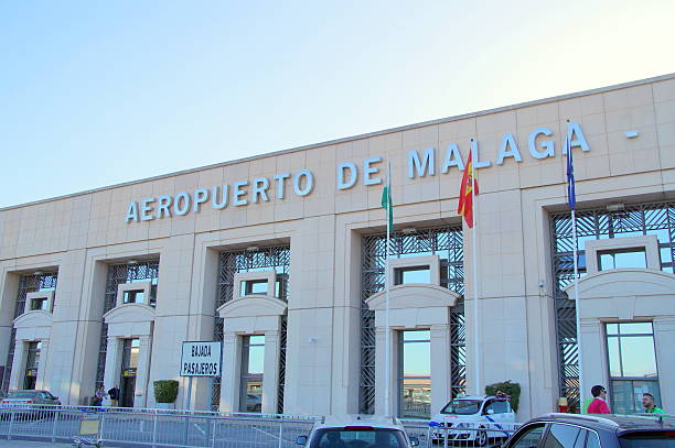 Malaga airport entrance stock photo