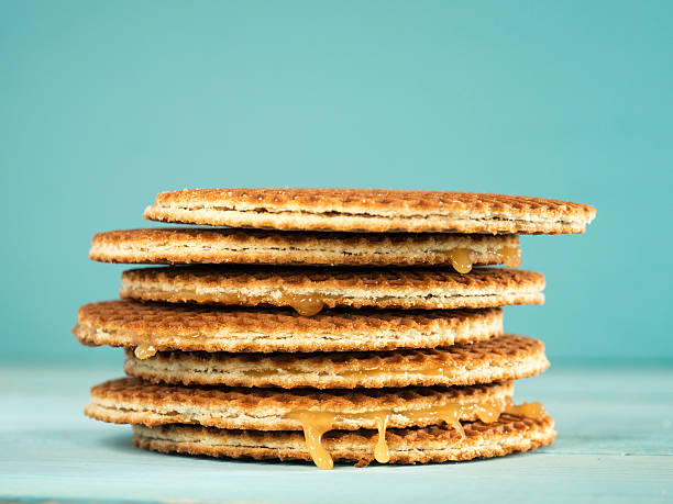 istock Stroopwafels or caramel Dutch Waffles 637364768