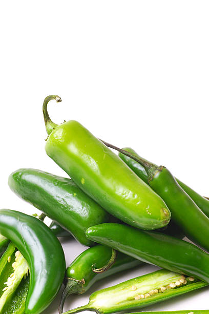 istock Chili and Serrano Peppers Isolated on White 637368982