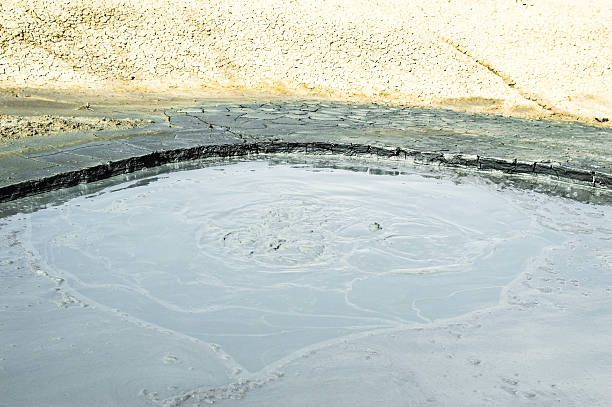 istock Crater of a mud volcano 637370306