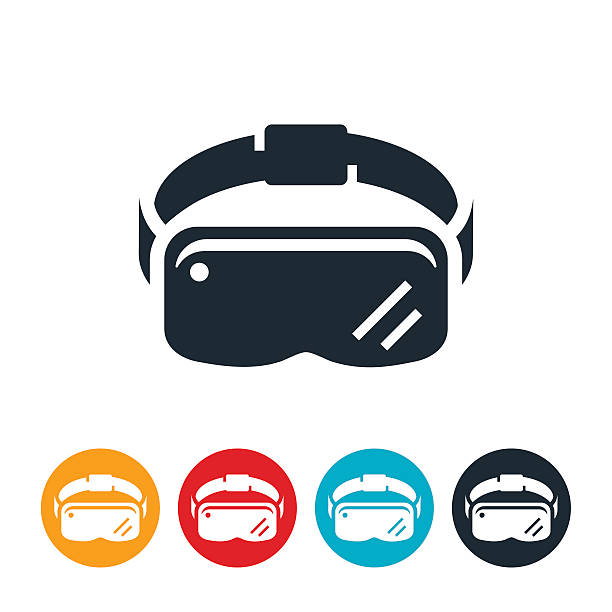 Virtual Reality Headset An icon of a virtual reality headset. virtual reality icon stock illustrations