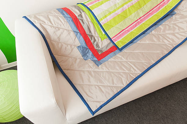 istock Patchwork quilt. Part of blanket as background. 637370910