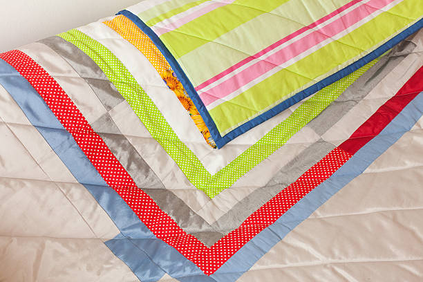 istock Patchwork quilt. Part of blanket as background. 637370932