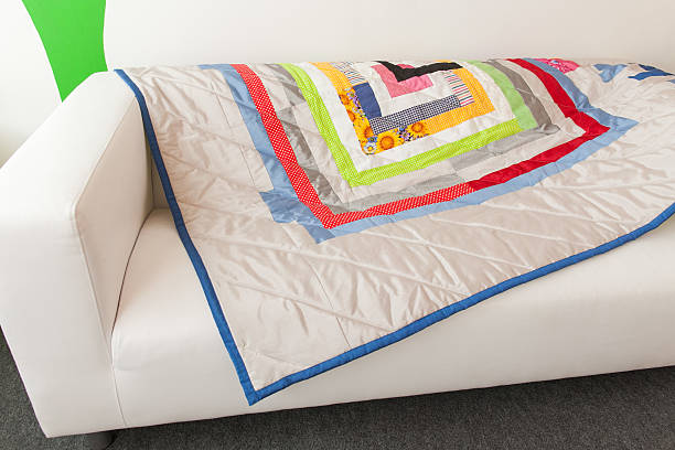 istock Patchwork quilt. Part of blanket as background. 637370948