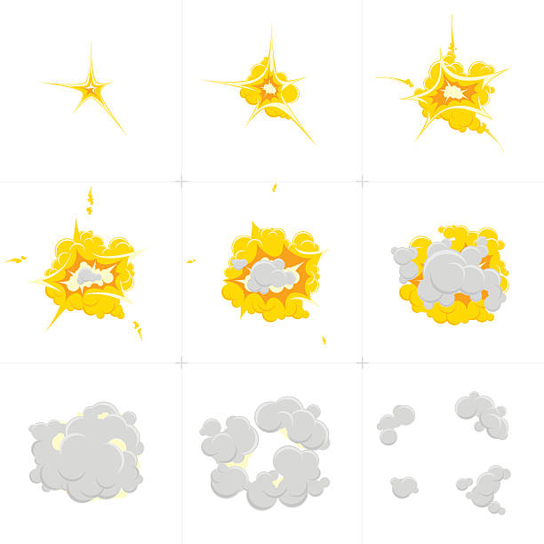 eksplozja animacji na biało. - painted sky flash stock illustrations