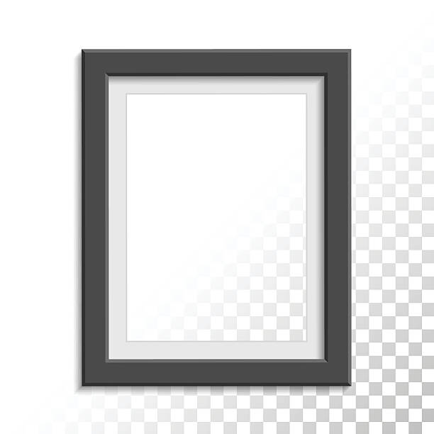 Black realistic photo frame. Black realistic wooden photo frame. Perfect for your presentations. Vector EPS10 illustration. blank playing card box stock illustrations