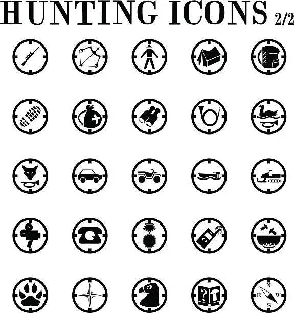 Vector illustration of Hunting icons