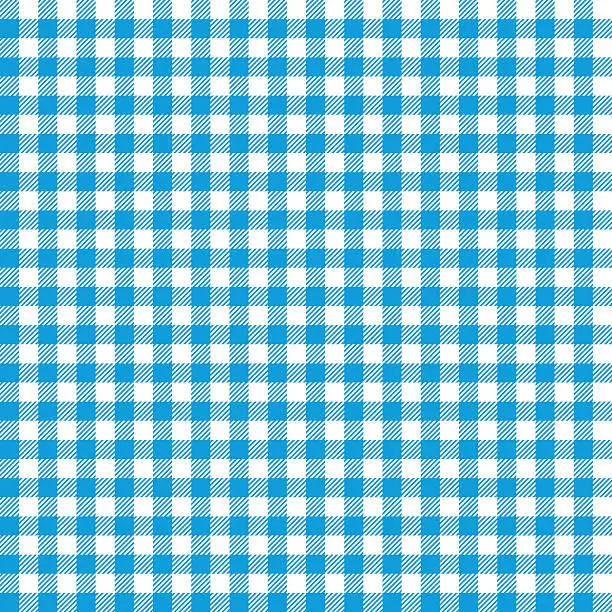 Vector illustration of Blue checkered tablecloths patterns.