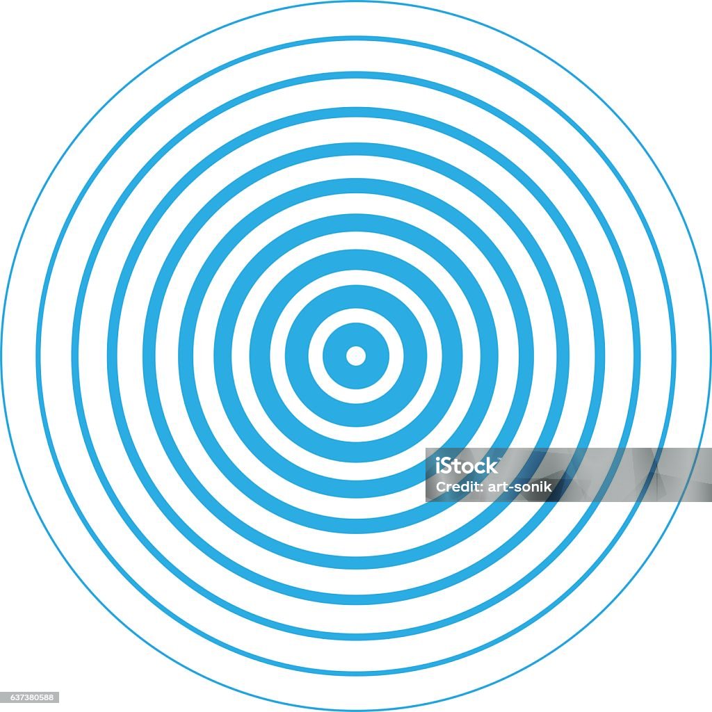 Éléments du cercle concentrique de l’écran radar. - clipart vectoriel de Cercle concentrique libre de droits