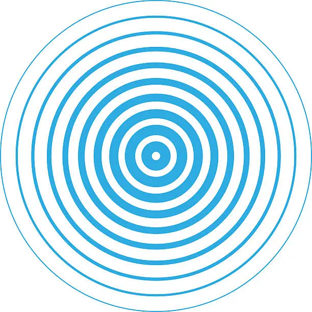 Vector illustration of Radar screen concentric circle elements.