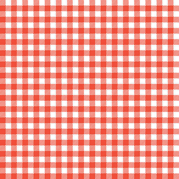 красные клетчатые узоры скатерти. - plaid textile red cotton stock illustrations