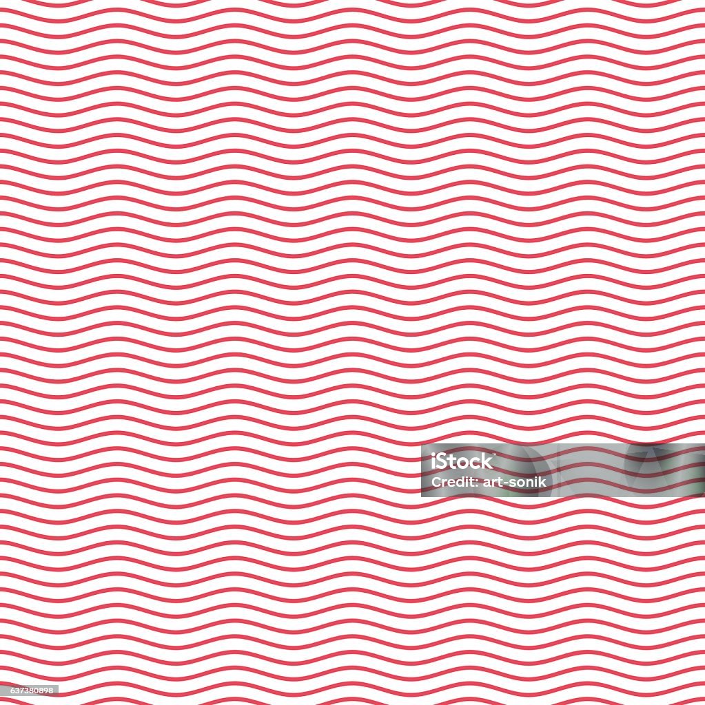 Red seamless wavy line pattern. Red wavy line seamless pattern. Vector seamless ripple texture. Waves lines isolated on white background. Lines abstract. Waviness vector illustration in EPS 10 format. Wave Pattern stock vector