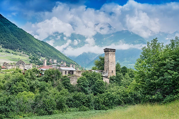 istock Ancient Svan Tower in Mestia, Georgia 637381400