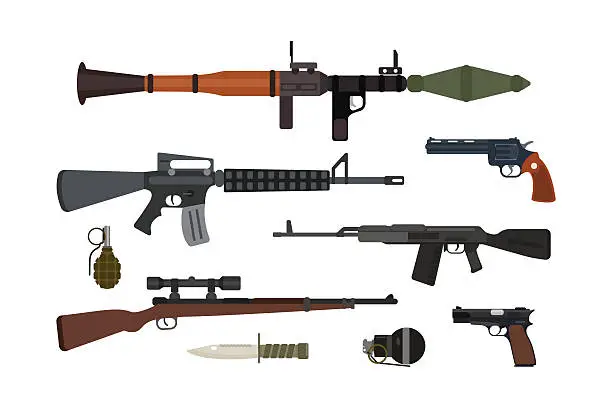 Vector House Weapons Free big guns military p weapons vector illustration set of nine ...