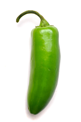Hot green peppers isolated on white background