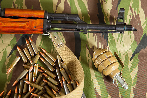 istock Military weapons, the gun and ammo 637385920