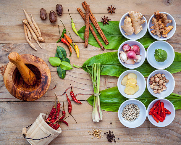 istock Various of thai food cooking ingredients for spice red curry 637385930