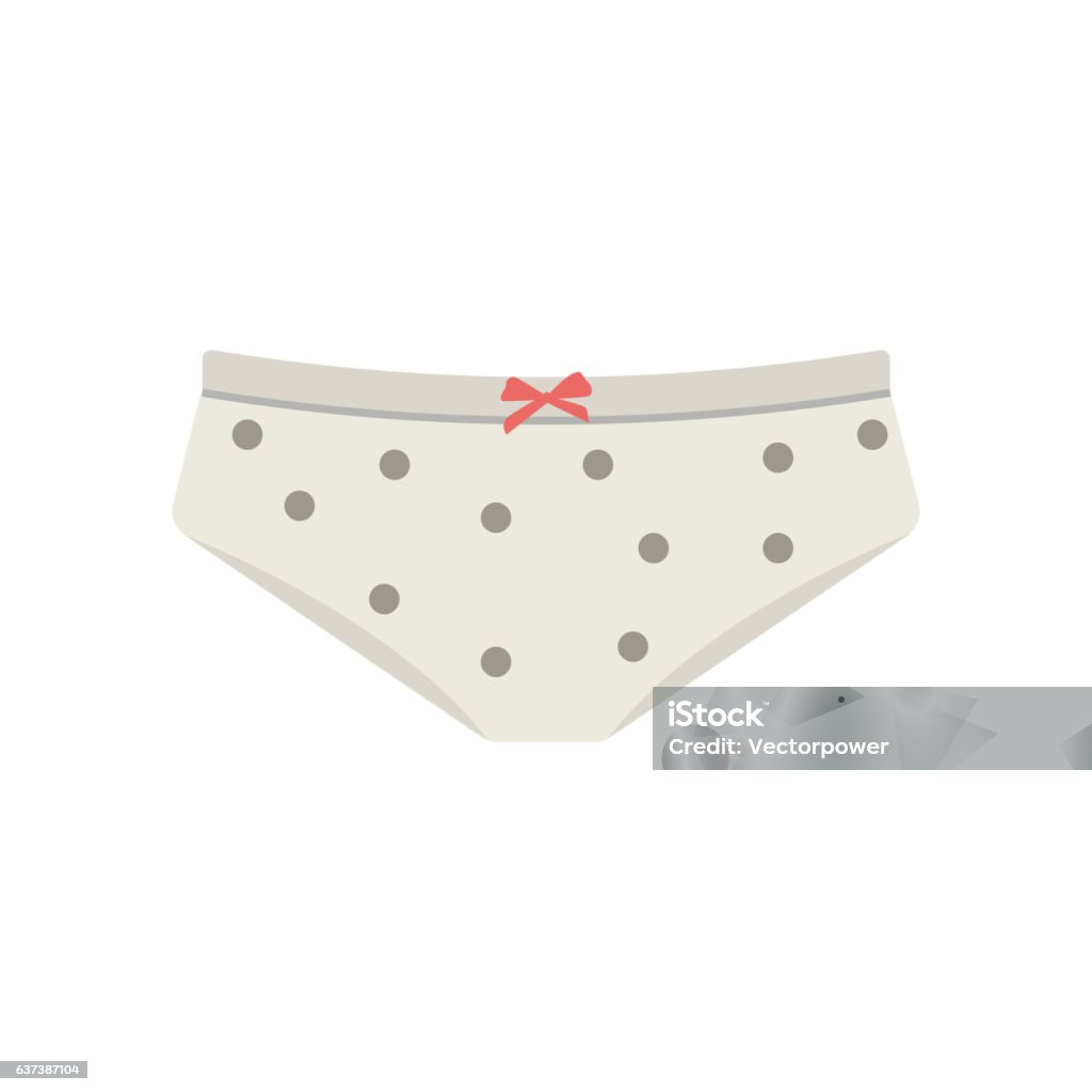 Female panties types flat icon vector. Female panties type flat icon beautiful body coat sensuality. Woman underwear fashion styles collection. Front view classic underclothes design element vector illustration. Panties stock vector