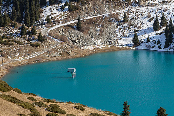 Lake in the mountains with turquoise water