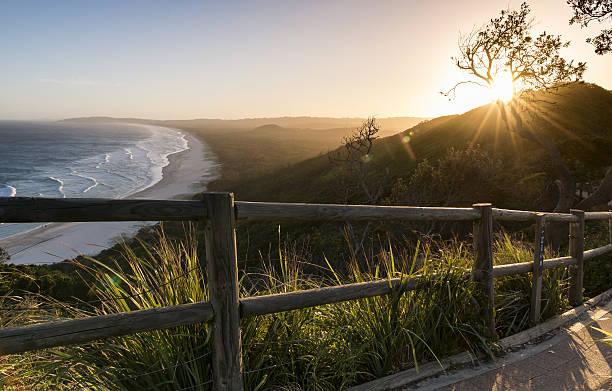Byron Bay Byron Bay at sunset, Australia byron bay stock pictures, royalty-free photos & images