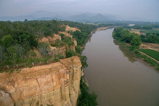 istock Pha Wing Chur canyon ,Chiang Mai,Thailand by drone 637392228