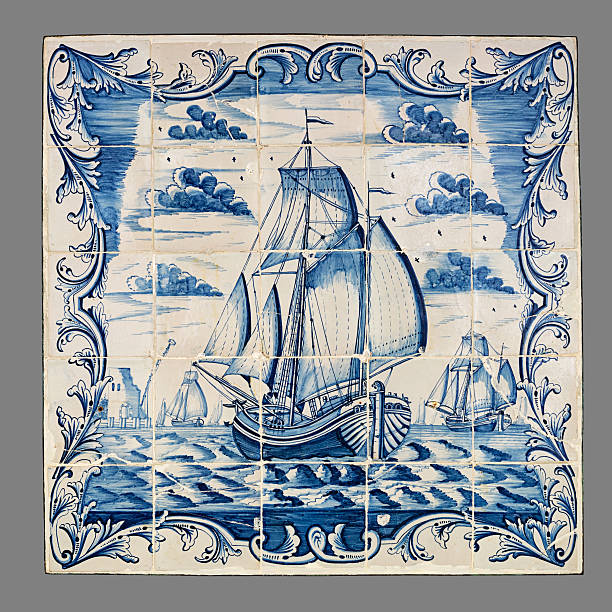 azulejo holandés del siglo 16 al 18 - delftware fotografías e imágenes de stock