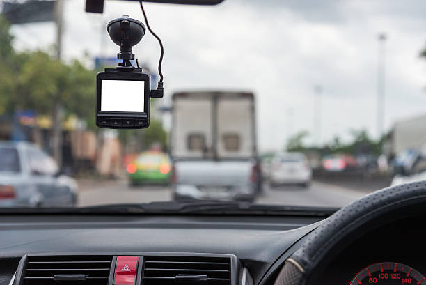 istock car video recorder installed on the window 637395918