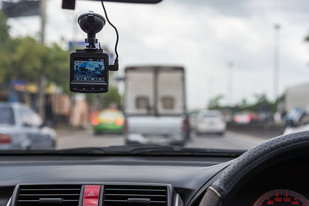 istock car video recorder installed on the window 637395962