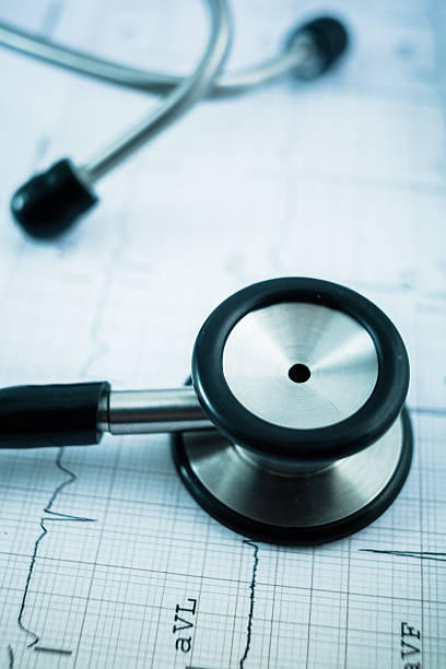 istock Stethoscope on cardiogram concept for heart care 637397254