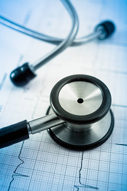 istock Stethoscope on cardiogram concept for heart care 637397324