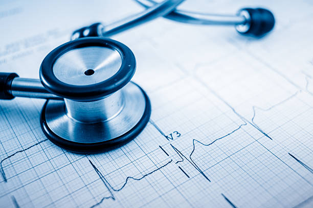 istock Stethoscope on cardiogram concept for heart care 637397448