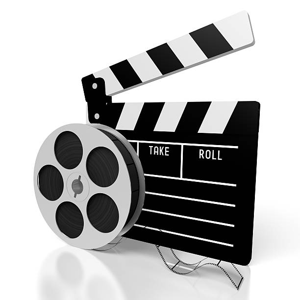 istock 3D film reel and clapperboard 637398538