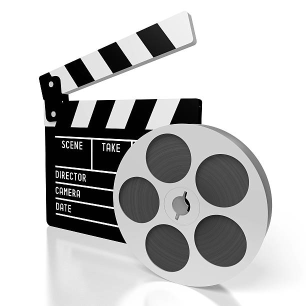 istock 3D film reel and clapperboard 637398686