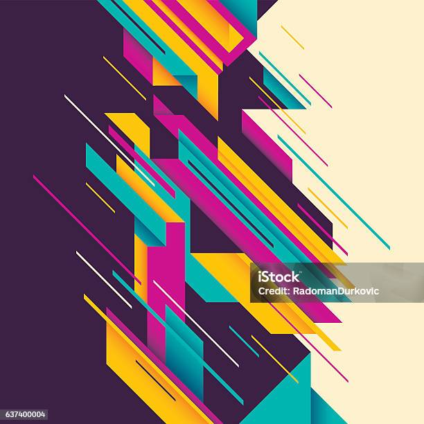 Colorful Abstract Composition Stock Illustration - Download Image Now - Backgrounds, Abstract, Speed