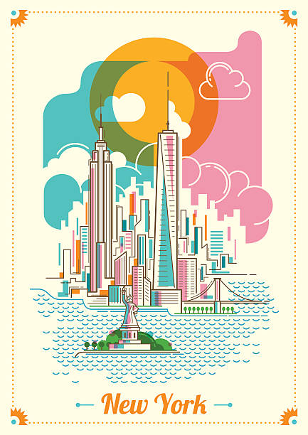 istock New York city illustration in color. 637400184