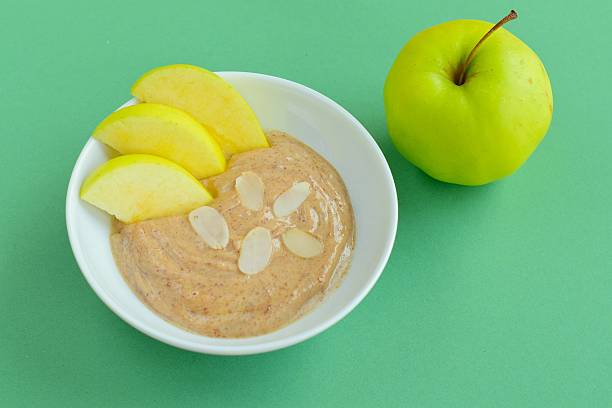 Yogurt almond butter with green apple