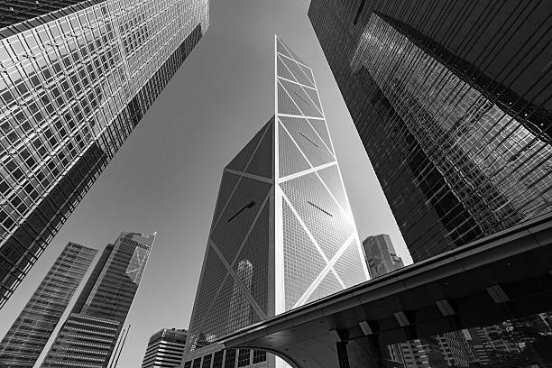 istock Corporate Buildings in Hong Kong (Black and White) 637402068