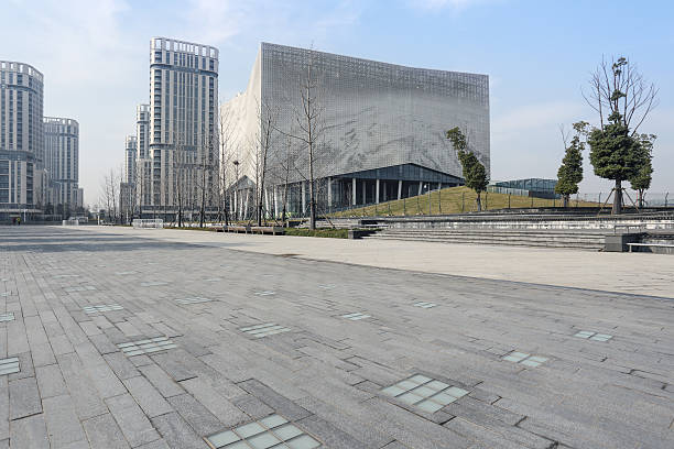 istock empty pavement and modern buildings in city 637403338