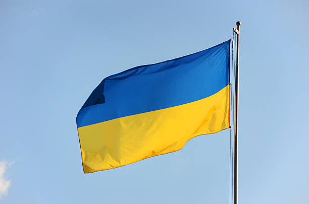 Ukraine Flag Ukraine flag blowing in the wind photo ukrainian flag photos stock pictures, royalty-free photos & images