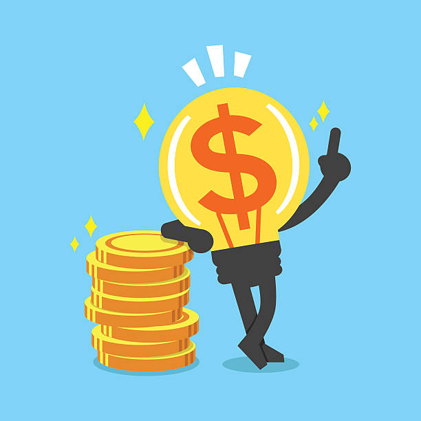 Cartoon Big Money Idea Character With Money Coins Stock Illustration -  Download Image Now - Intelligence, Currency, Contemplation - iStock