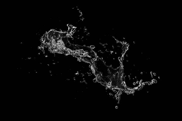 istock water splash isolated onblack white background 637408386