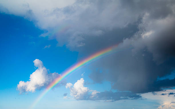 istock Skyscape view on blue sky with rainbow 637411046