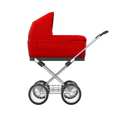 Baby Stroller isolated on white background. 3D render